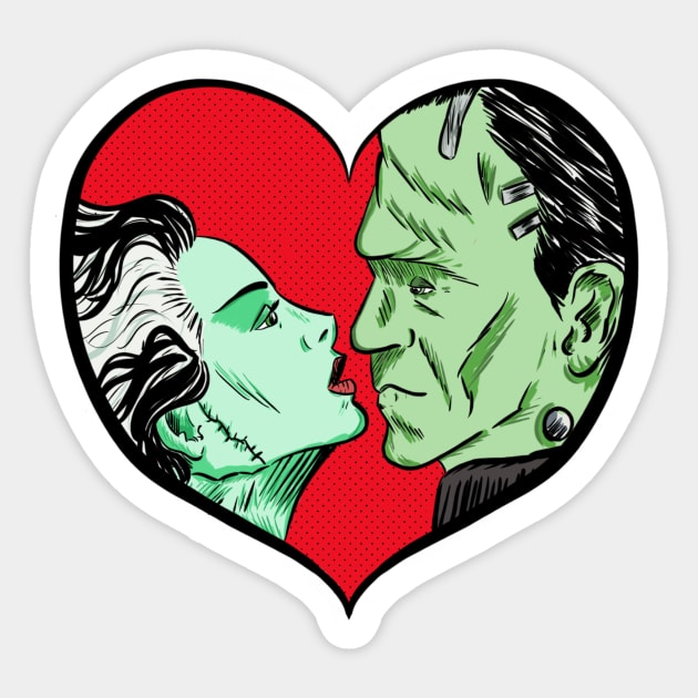 Frankenstein Valentine Sticker by Sbrown1521